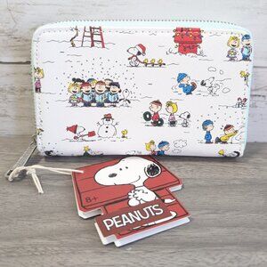 Loungefly Peanuts Happy Holidays All-Over-Print Ziparound Wallet
